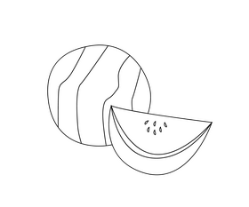 Free watermelon black and white clipart