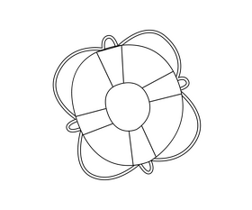 Free rubber ring black and white clipart