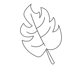 Plant leaf black and white clipart