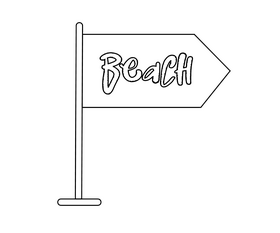 Beach street sign black and white clipart