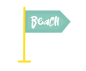 Beach street sign clipart