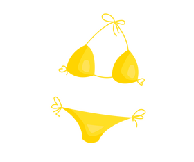 Beach yellow swimsuit clipart