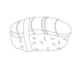 Sushi black and white clipart