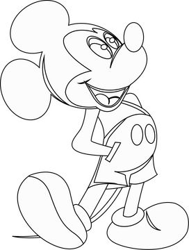 Cartoon mickey mouse black and white clipart