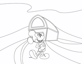 Cartoon mickey mouse black and white vector