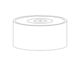 Free sushi roll black and white clipart
