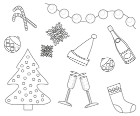 Christmas black and white vector