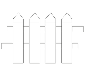 Garden fence black and white clipart