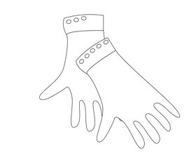 Gloves black and white clipart