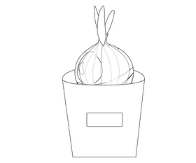 Growing onion black and white clipart
