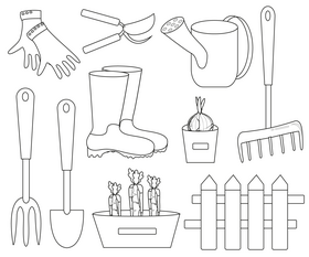 Garden black and white vector