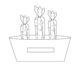 Carrot black and white clipart
