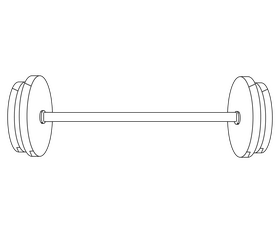 Gym barbell black and white clipart