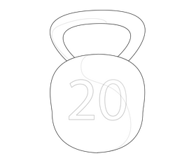 Gym weight black and white clipart