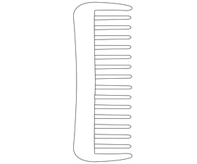 Hair brush black and white clipart
