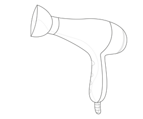 Hair dryer drawing black and white clipart