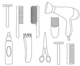 Hair cut black and white vector