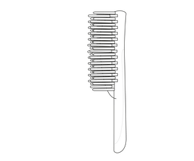 Hair brush cartoon black and white clipart