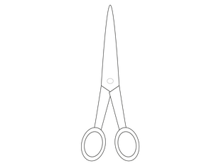 Hair scissors cartoon black and white clipart