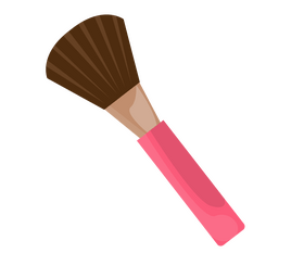 Pink makeup brush drawing clipart