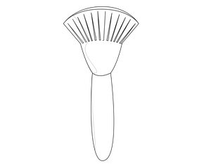 Free makeup brush black and white clipart