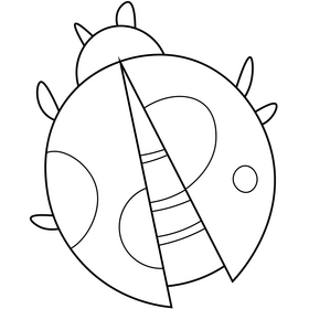 Ladybug drawing black and white clipart