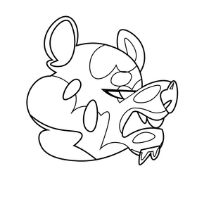 Leopard angry black and white clipart