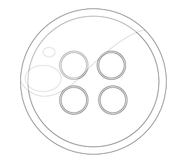 Clothes button black and white clipart
