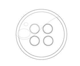 Cloth button illustration black and white clipart