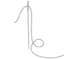 Sewing needle black and white clipart
