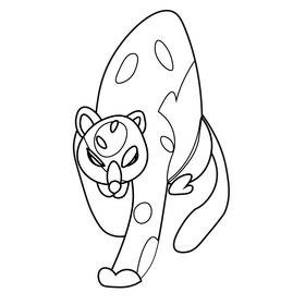 Wild leopard black and white clipart