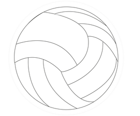 Volleyball ball black and white clipart
