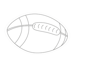 American football ball black and white clipart