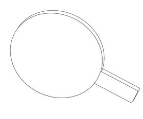 Table tennis racket black and white clipart