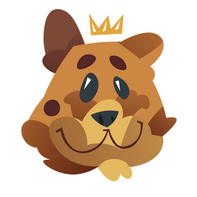 Cartoon leopard with crown clipart