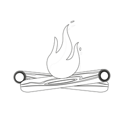 Free bonfire black and white clipart