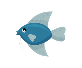 Blue fish illustration clipart