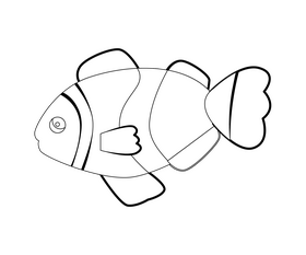 Free nemo fish black and white clipart