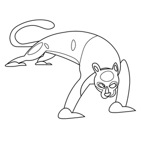 Leopard playful black and white clipart