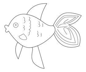 Cartoon fish black and white clipart vector free download