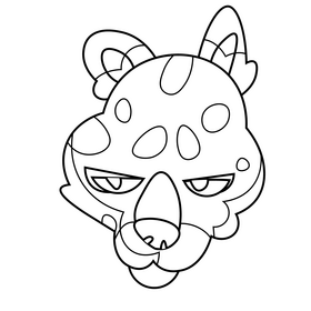 Leopard head black and white clipart