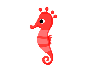 Sea horse cartoon clipart