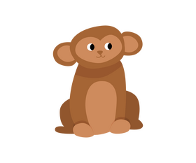 Cute monkey drawing clipart