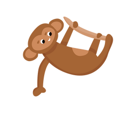 Cartoon monkey on a branch clipart