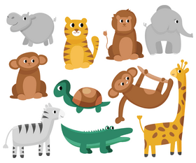 Cartoon wild animals vector