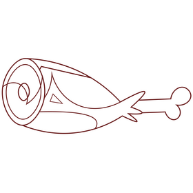 Meat cartoon black and white clipart