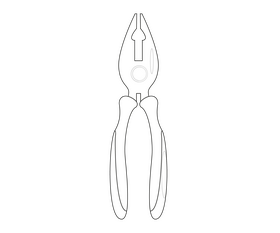 Pliers black and white clipart