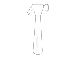 Hammer black and white clipart