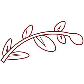 Green leaves black and white clipart