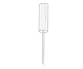 Screwdriver cartoon black and white clipart